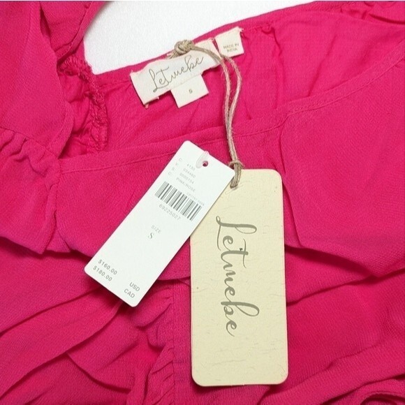 NWT Anthropologie Let Me Be V-neck Flowy Mini Cover Up Dress in Pink - Picture 11 of 16